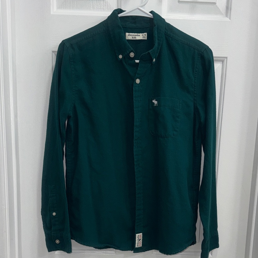 Abercrombie Kids Dark Green Button Down Shirt